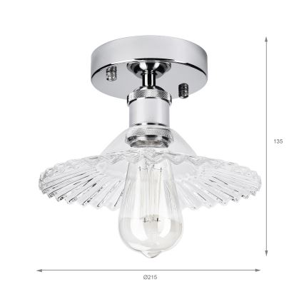 Lampadario a soffitto TRISH 1xE27/15W/230V cromo lucido/trasparente