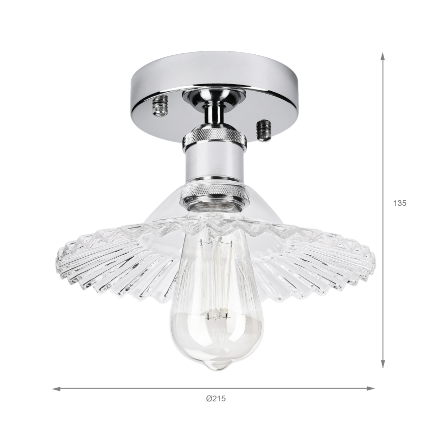 Lampadario a soffitto TRISH 1xE27/15W/230V cromo lucido/trasparente