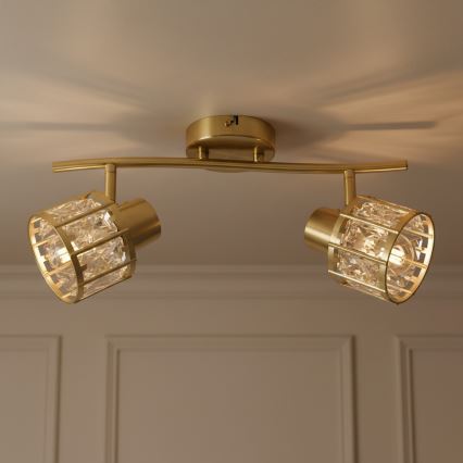 Lampadario a soffitto ZAHARA 2xE27/10W/230V dorato