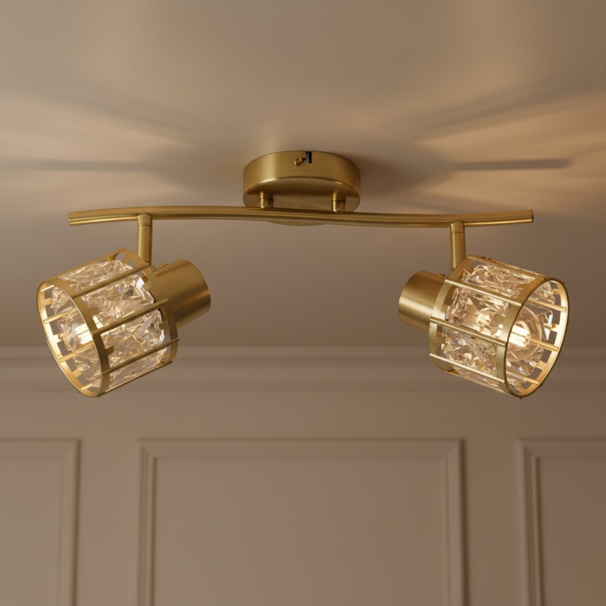 Lampadario a soffitto ZAHARA 2xE27/10W/230V dorato