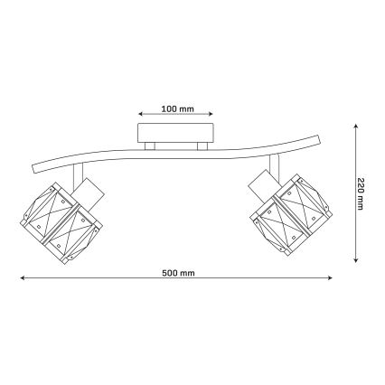 Lampadario a soffitto ZAHARA 2xE27/10W/230V dorato