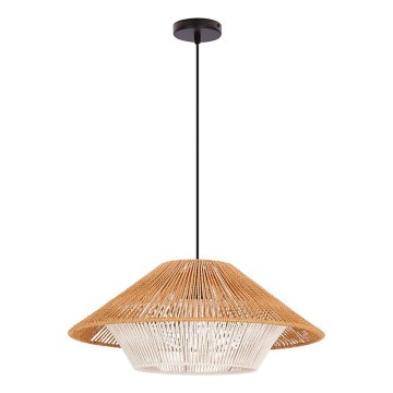 Lampadario a sospensione AFRICA 1xE27/40W/230V diam. 50 cm marrone/crema