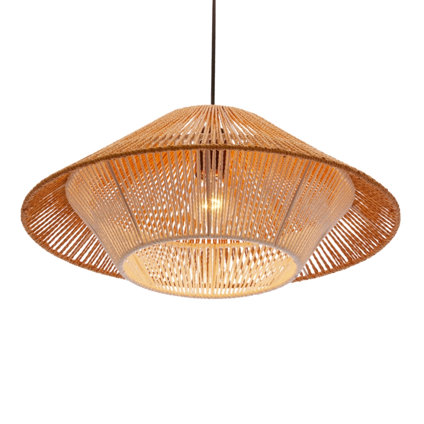 Lampadario a sospensione AFRICA 1xE27/40W/230V diam. 50 cm marrone/crema