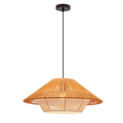 Lampadario a sospensione AFRICA 1xE27/40W/230V diam. 50 cm marrone/crema