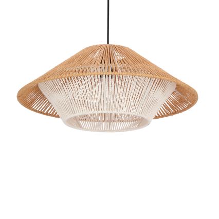 Lampadario a sospensione AFRICA 1xE27/40W/230V diam. 50 cm marrone/crema
