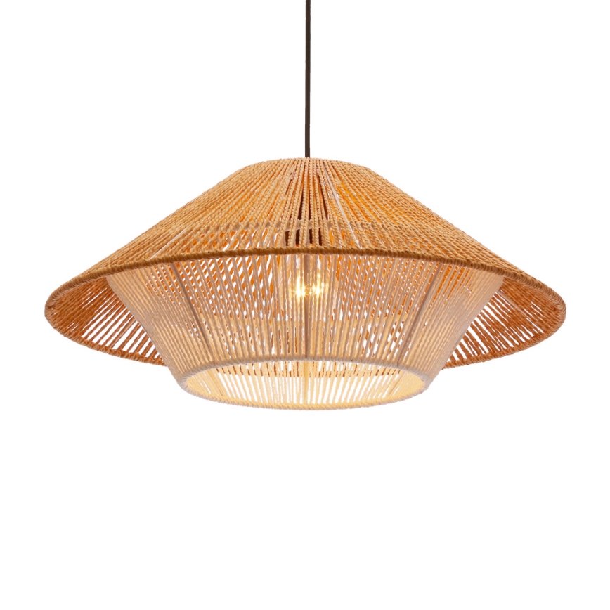 Lampadario a sospensione AFRICA 1xE27/40W/230V diam. 50 cm marrone/crema