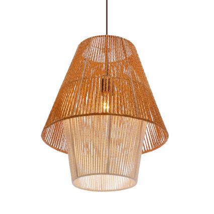 Lampadario a sospensione AFRICA 1xE27/40W/230V diametro 40 cm marrone/crema