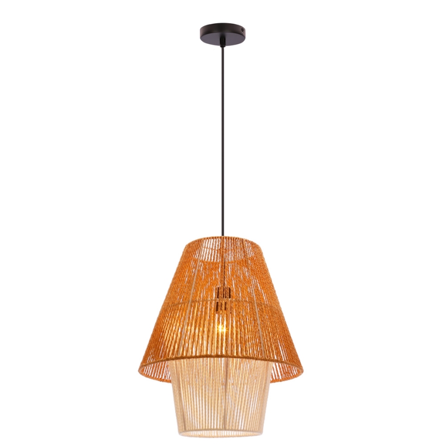 Lampadario a sospensione AFRICA 1xE27/40W/230V diametro 40 cm marrone/crema