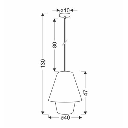 Lampadario a sospensione AFRICA 1xE27/40W/230V diametro 40 cm marrone/crema