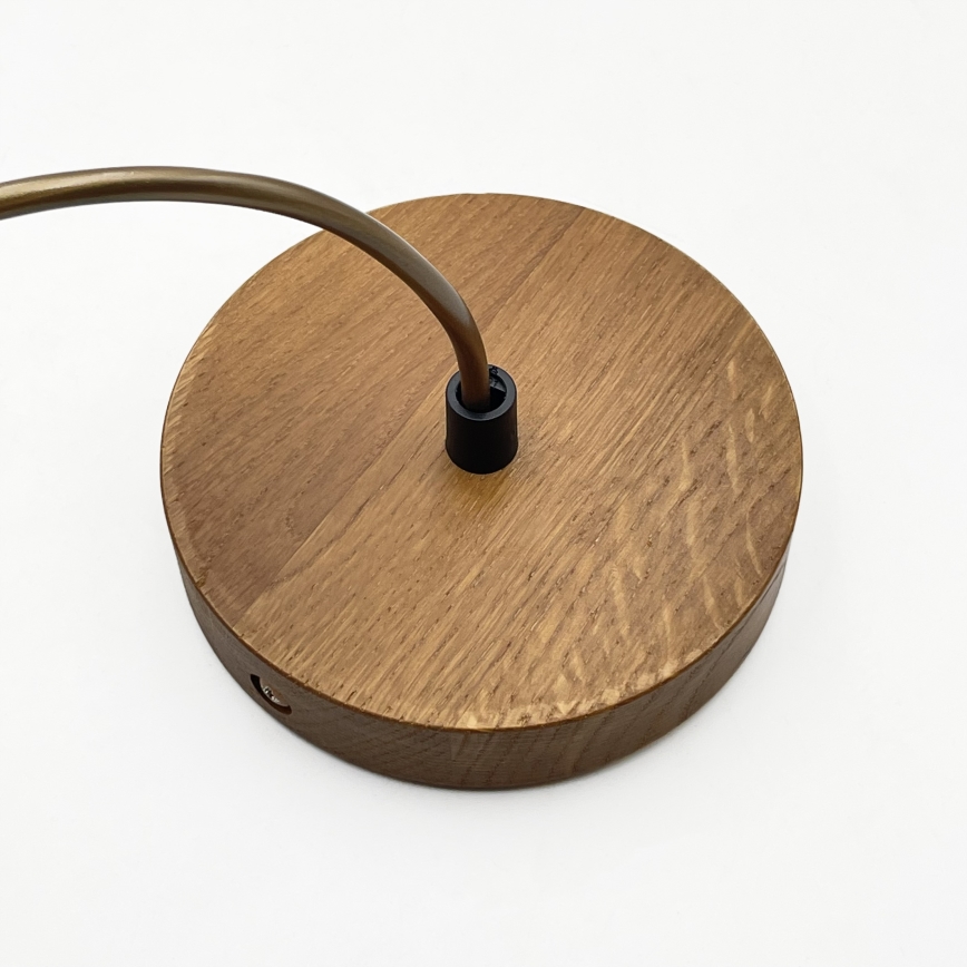 Lampadario a sospensione AIDA 1xE27/15W/230V Ø 25 cm, rovere/rafia