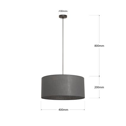 Lampadario a sospensione ALBA con cavo 1xE27/15W/230V Ø 40 cm grigio