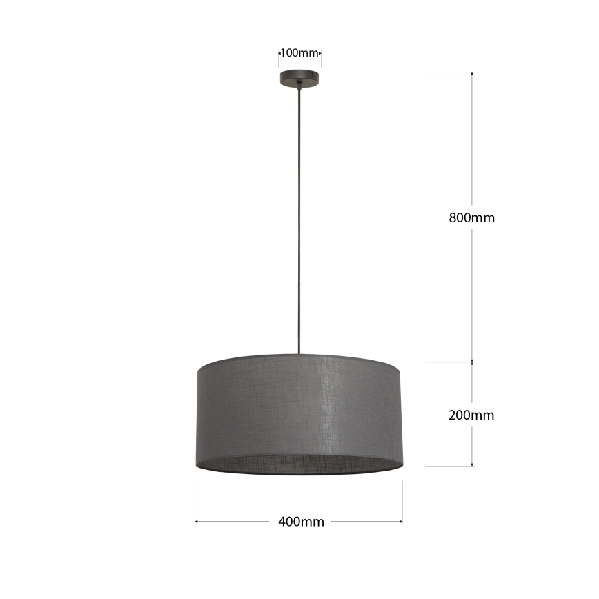 Lampadario a sospensione ALBA con cavo 1xE27/15W/230V Ø 40 cm grigio
