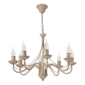 Lampadario a sospensione ANTON con catena 8xE14/60W/230V, beige