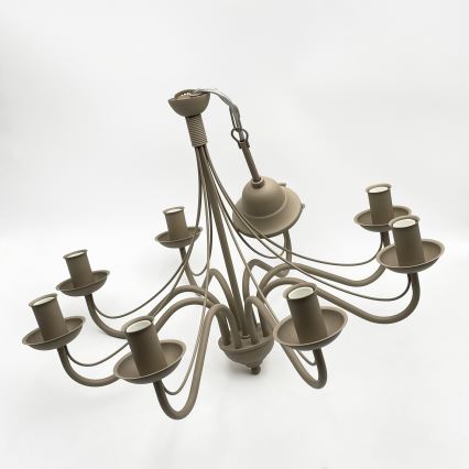 Lampadario a sospensione ANTON con catena 8xE14/60W/230V, beige