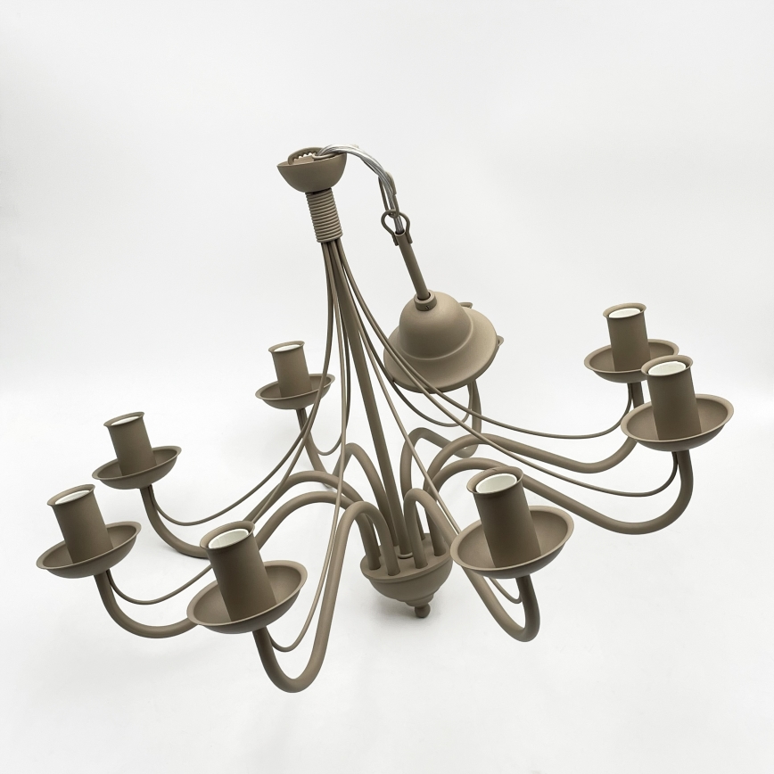 Lampadario a sospensione ANTON con catena 8xE14/60W/230V, beige