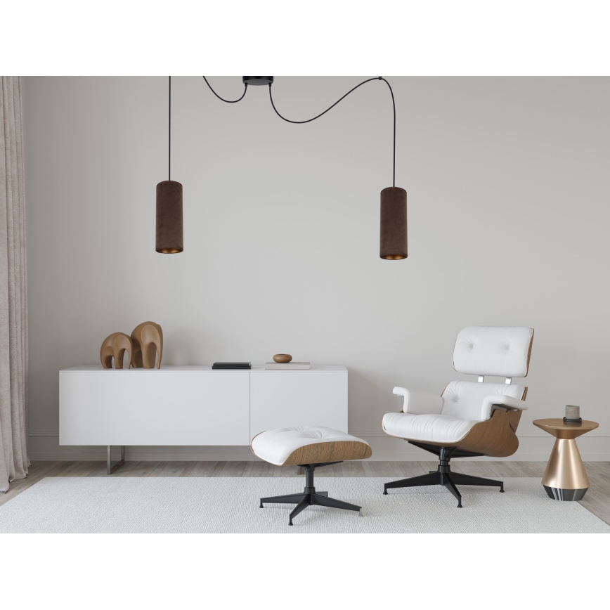 Lampadario a cavo AVALO 2xE27/60W/230V ragno marrone/rame