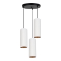 Lampadario a sospensione AVALO 3xE27/60W/230V diam. 35 cm bianco/rame