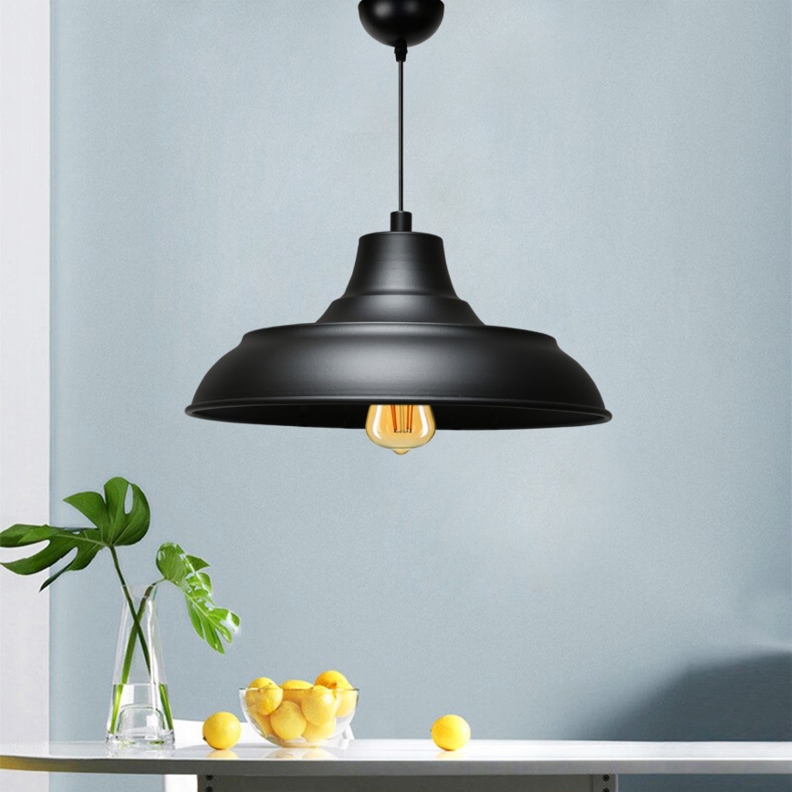 Lampadario a sospensione AYD 1xE27/40W/230V nero