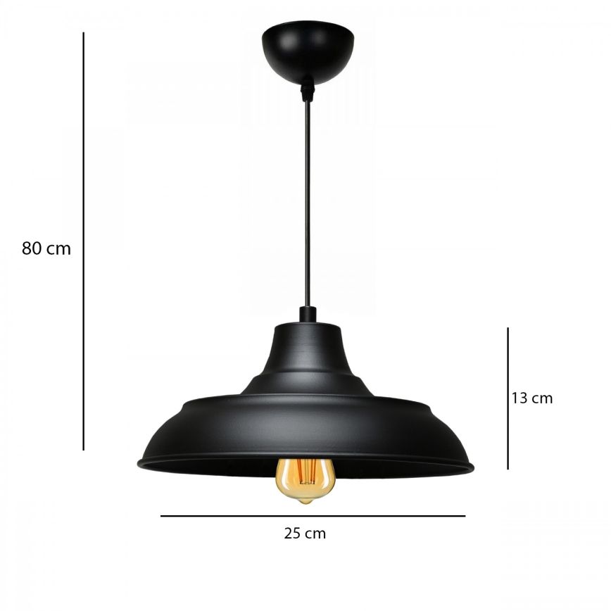 Lampadario a sospensione AYD 1xE27/40W/230V nero