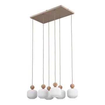 Lampadario a sospensione BALLO 6xE14/10W/230V beige