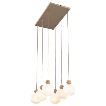 Lampadario a sospensione BALLO 6xE14/10W/230V beige
