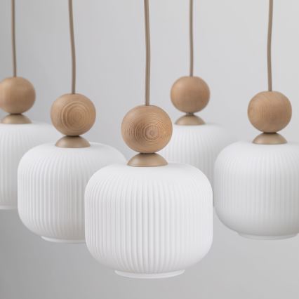 Lampadario a sospensione BALLO 6xE14/10W/230V beige