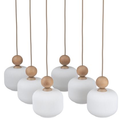 Lampadario a sospensione BALLO 6xE14/10W/230V beige