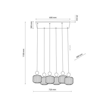 Lampadario a sospensione BALLO 6xE14/10W/230V beige