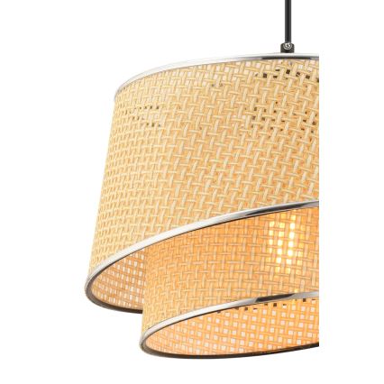 Lampadario a sospensione BARETTE 1xE27/60W/230V beige/cromo lucido