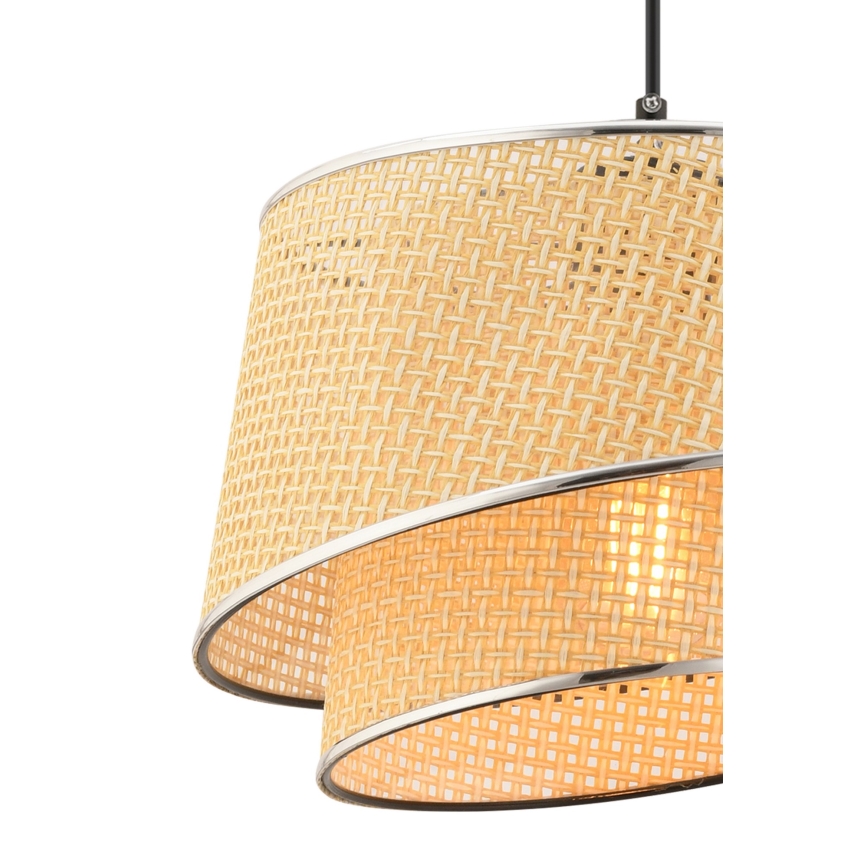 Lampadario a sospensione BARETTE 1xE27/60W/230V beige/cromo lucido