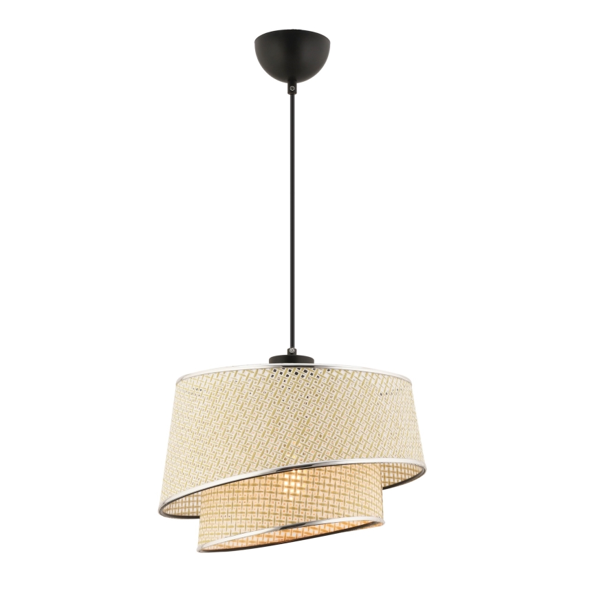 Lampadario a sospensione BARETTE 1xE27/60W/230V crema/cromo lucido