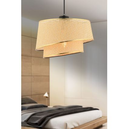 Lampadario a sospensione BARETTE 1xE27/60W/230V marrone/oro