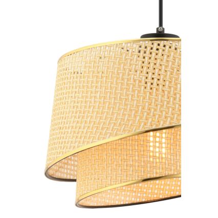 Lampadario a sospensione BARETTE 1xE27/60W/230V marrone/oro
