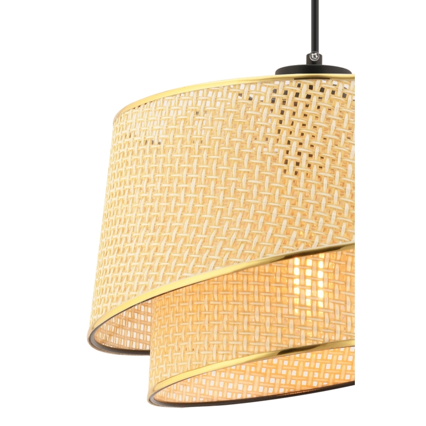 Lampadario a sospensione BARETTE 1xE27/60W/230V marrone/oro