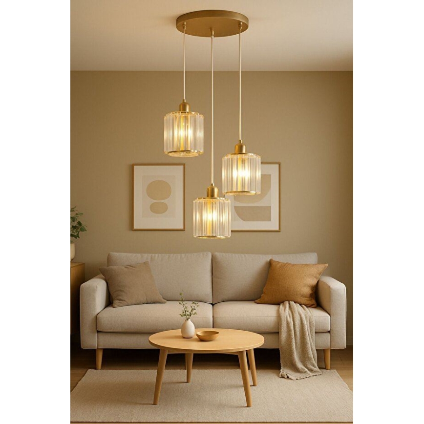Lampadario a sospensione BELLA 3xE27/40W/230V oro