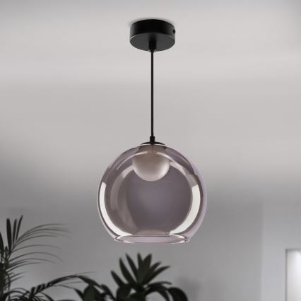 Lampadario a sospensione BRIN 1xG9/15W/230V nero fumé