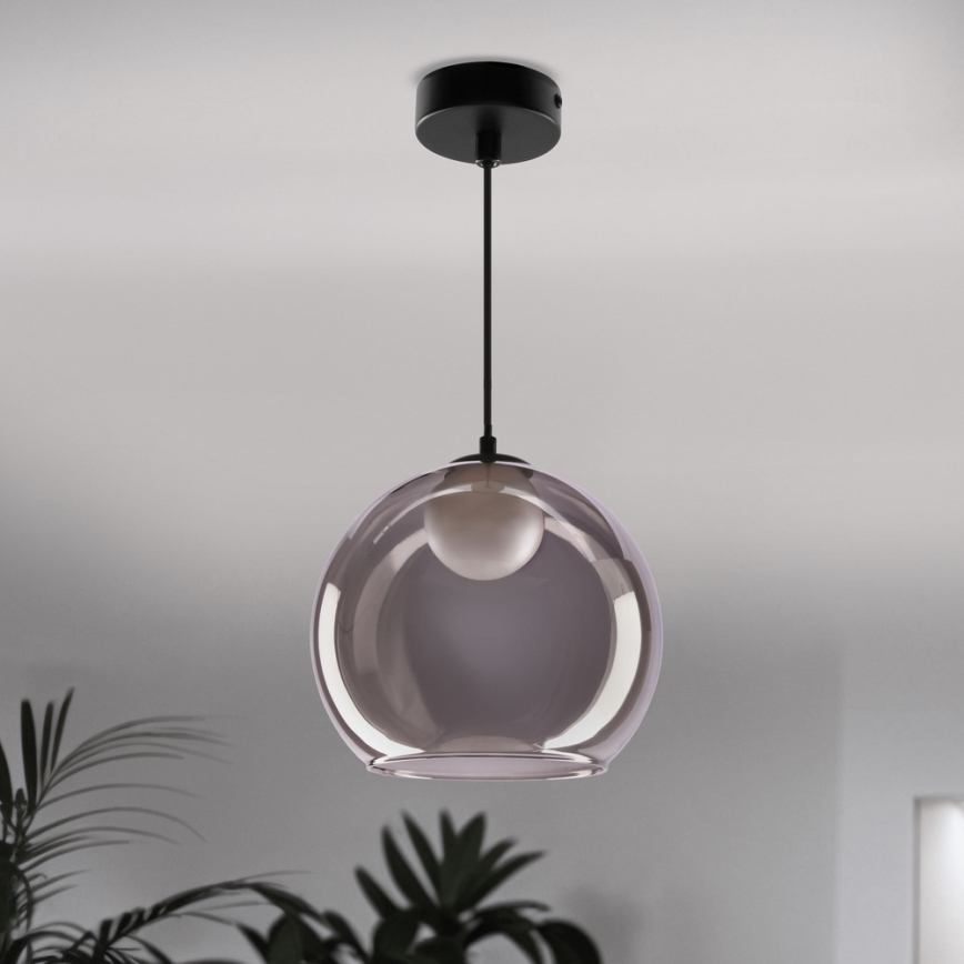 Lampadario a sospensione BRIN 1xG9/15W/230V nero fumé