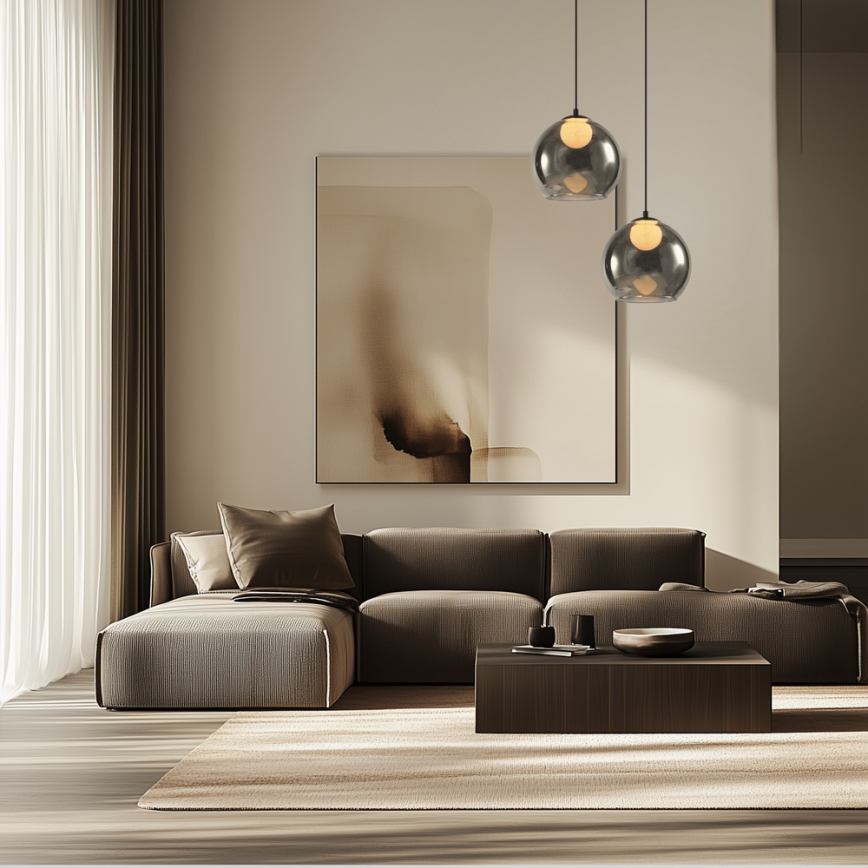 Lampadario a sospensione BRIN 1xG9/15W/230V nero fumé