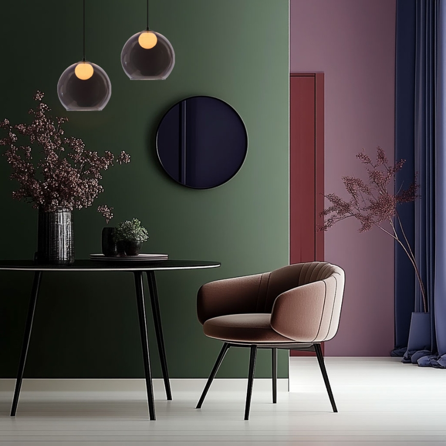 Lampadario a sospensione BRIN 1xG9/15W/230V nero fumé