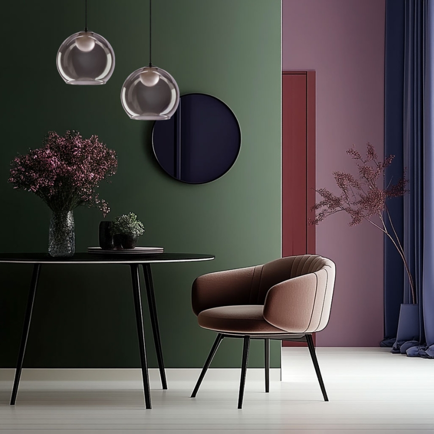 Lampadario a sospensione BRIN 1xG9/15W/230V nero fumé