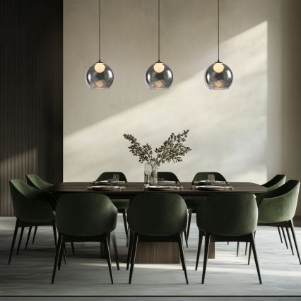 Lampadario a sospensione BRIN 1xG9/15W/230V nero fumé