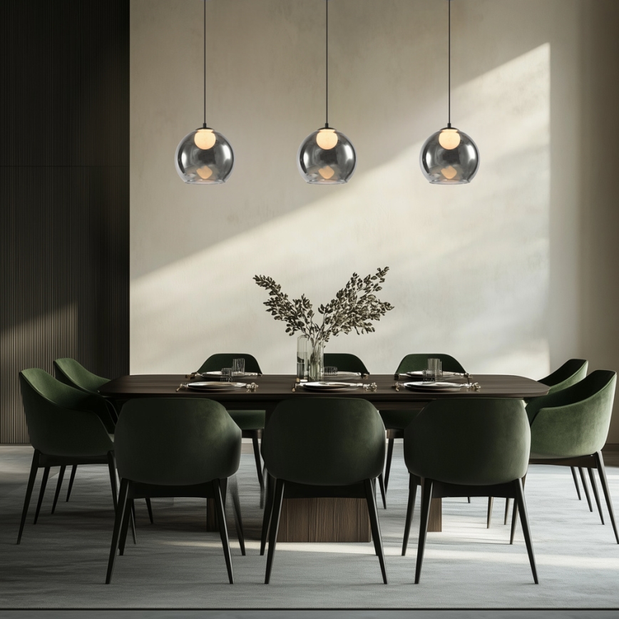 Lampadario a sospensione BRIN 1xG9/15W/230V nero fumé