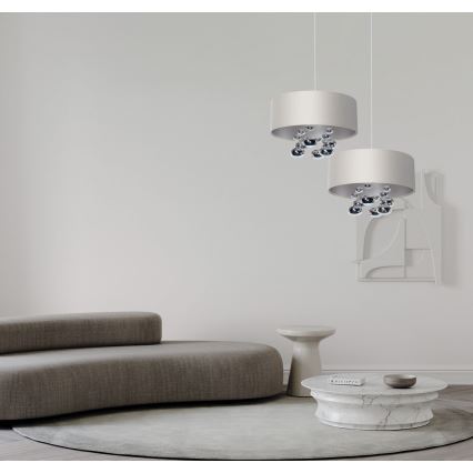 Lampadario a sospensione BUBBLE 1xE27/60W/230V Ø 40 cm bianco