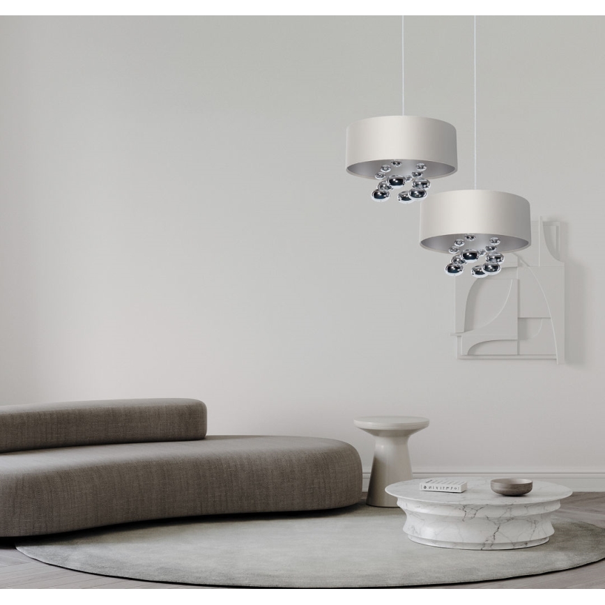 Lampadario a sospensione BUBBLE 1xE27/60W/230V Ø 40 cm bianco