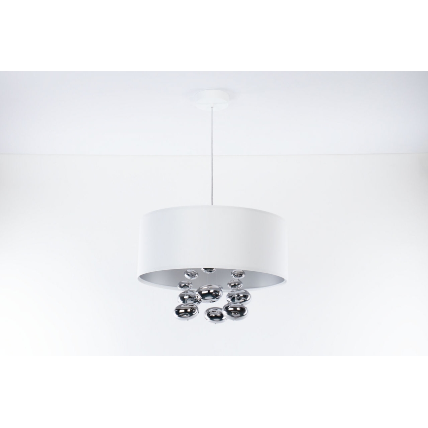 Lampadario a sospensione BUBBLE 1xE27/60W/230V Ø 40 cm bianco