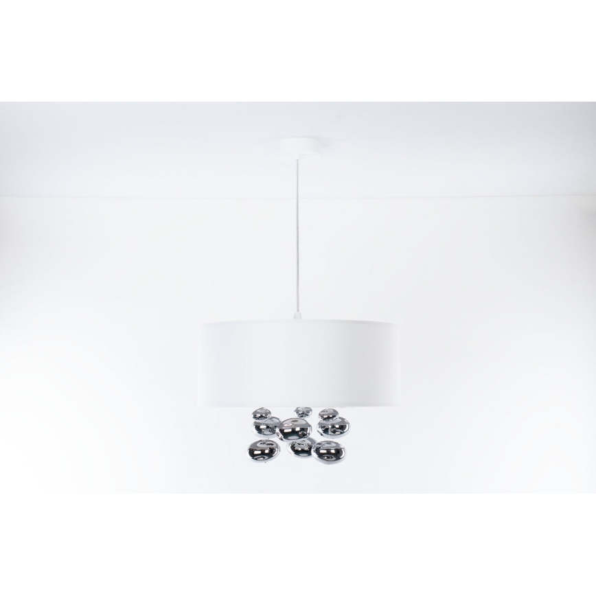 Lampadario a sospensione BUBBLE 1xE27/60W/230V Ø 40 cm bianco