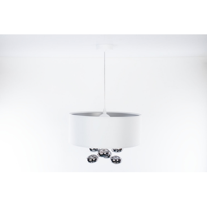 Lampadario a sospensione BUBBLE 1xE27/60W/230V Ø 40 cm bianco
