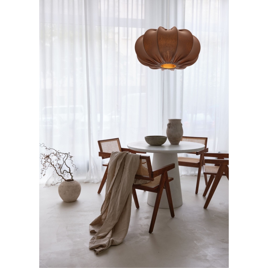 Lampadario a sospensione CAFEE 1xE27/40W/230V diametro 52 cm marrone