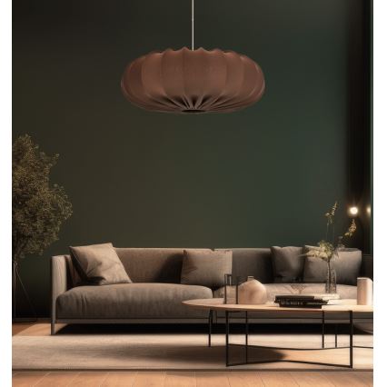 Lampadario a sospensione CAFEE 1xE27/40W/230V diametro 52 cm marrone