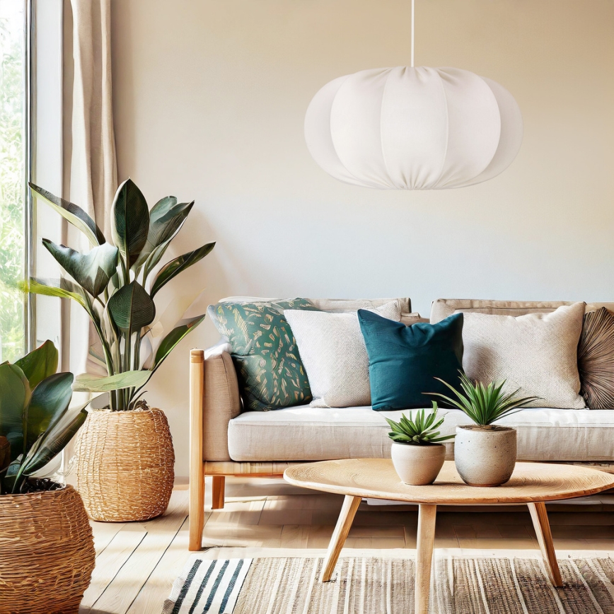 Lampadario a sospensione CAFEE 1xE27/40W/230V Ø 52 cm bianco